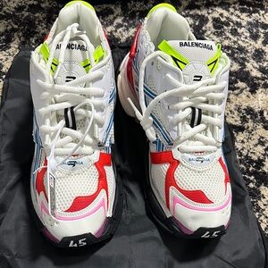 Balenciaga White and Neon Sneakers